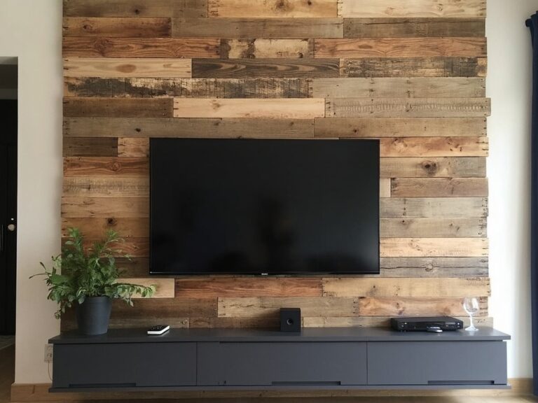 Comment habiller un mur avec une palette comme support TV