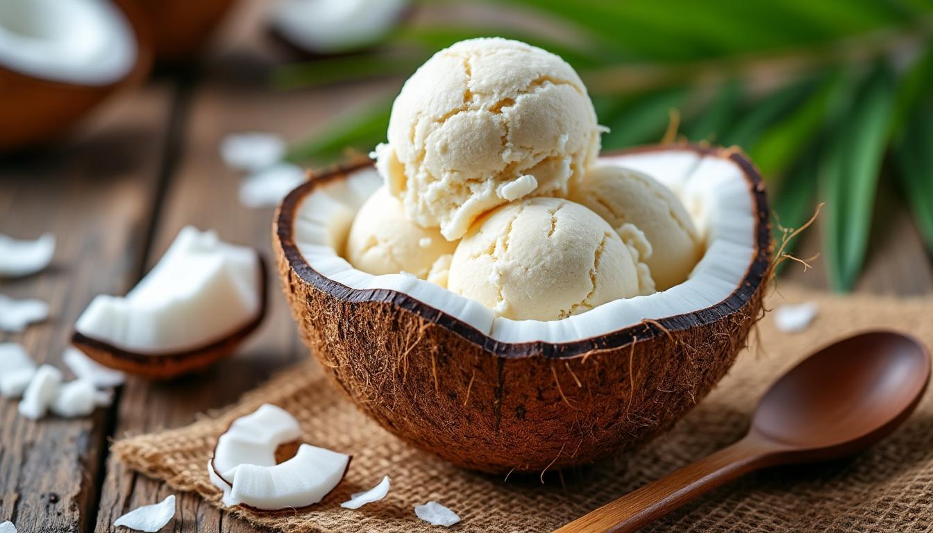 découvrez une recette facile et rapide pour préparer une glace coco maison onctueuse, riche en saveurs de noix de coco, parfaite pour se rafraîchir cet été.