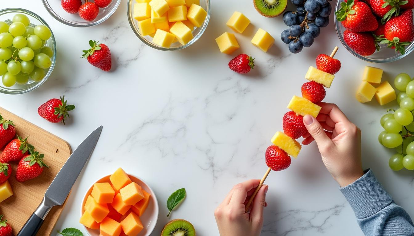 découvrez nos astuces et conseils pour préparer des brochettes de fruits à l'avance, afin de gagner du temps et conserver leur fraîcheur pour vos événements et goûters.