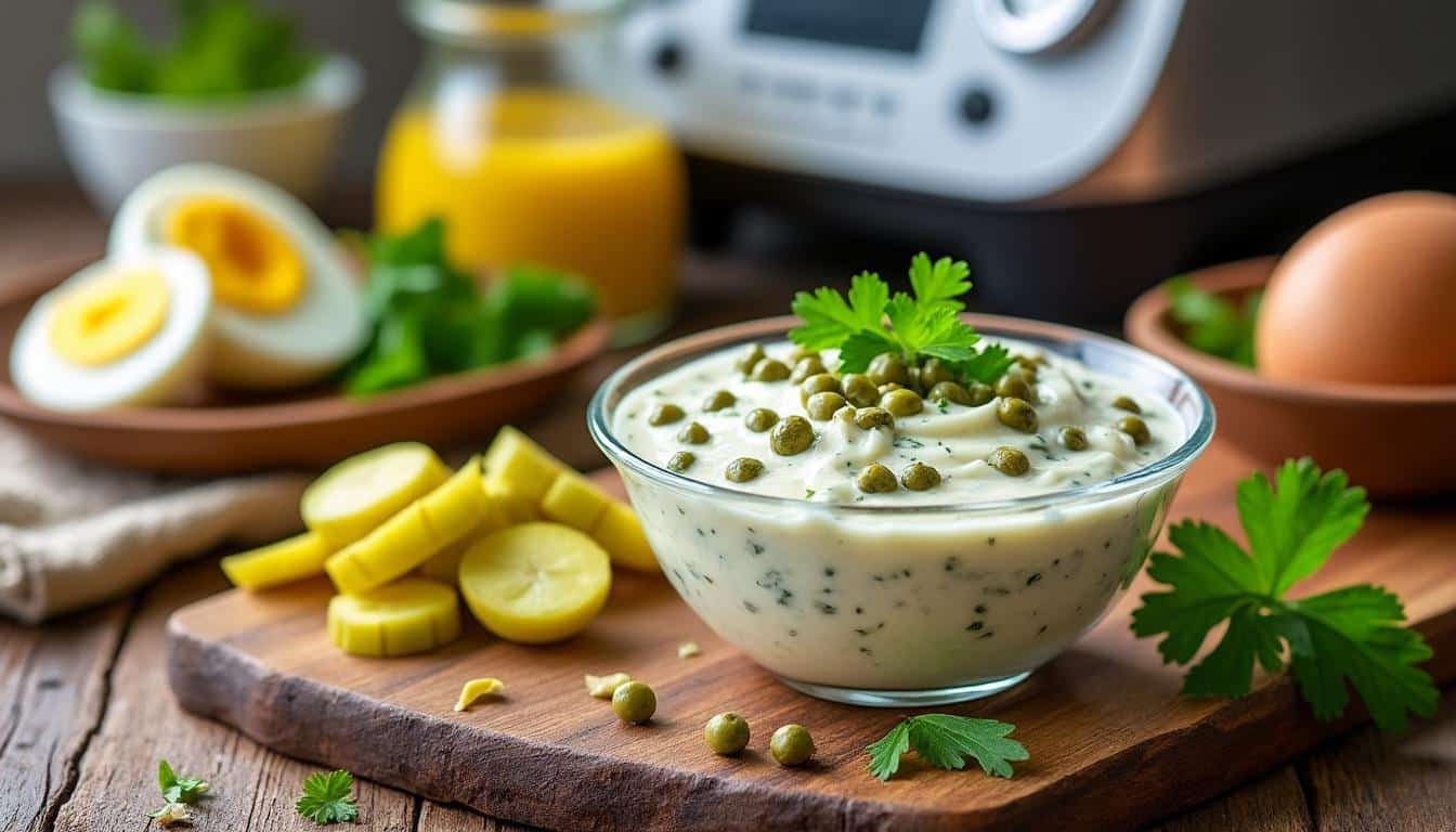 découvrez une recette facile et rapide de sauce gribiche au thermomix, parfaite pour accompagner vos plats avec une touche savoureuse et authentique.