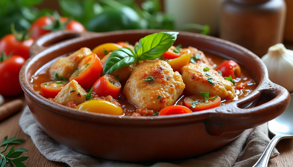 découvrez la recette traditionnelle et simple du poulet basquaise de ma grand-mère, un plat savoureux aux saveurs authentiques du sud-ouest.