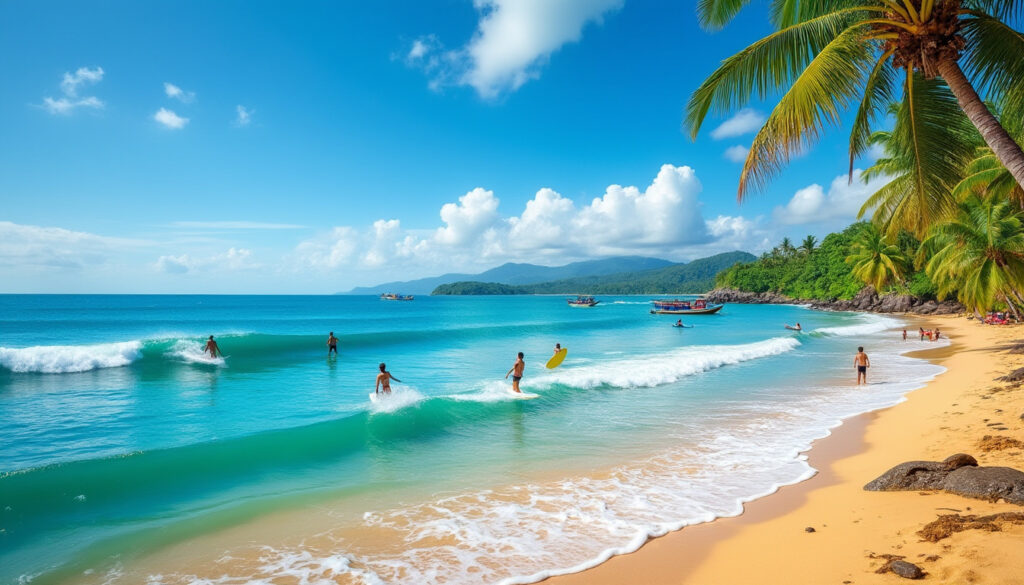 découvrez hiriketiya au sri lanka, un guide complet pour surfer sur des vagues parfaites et explorer une baie pittoresque, idéale pour les amateurs d'aventure et de nature.