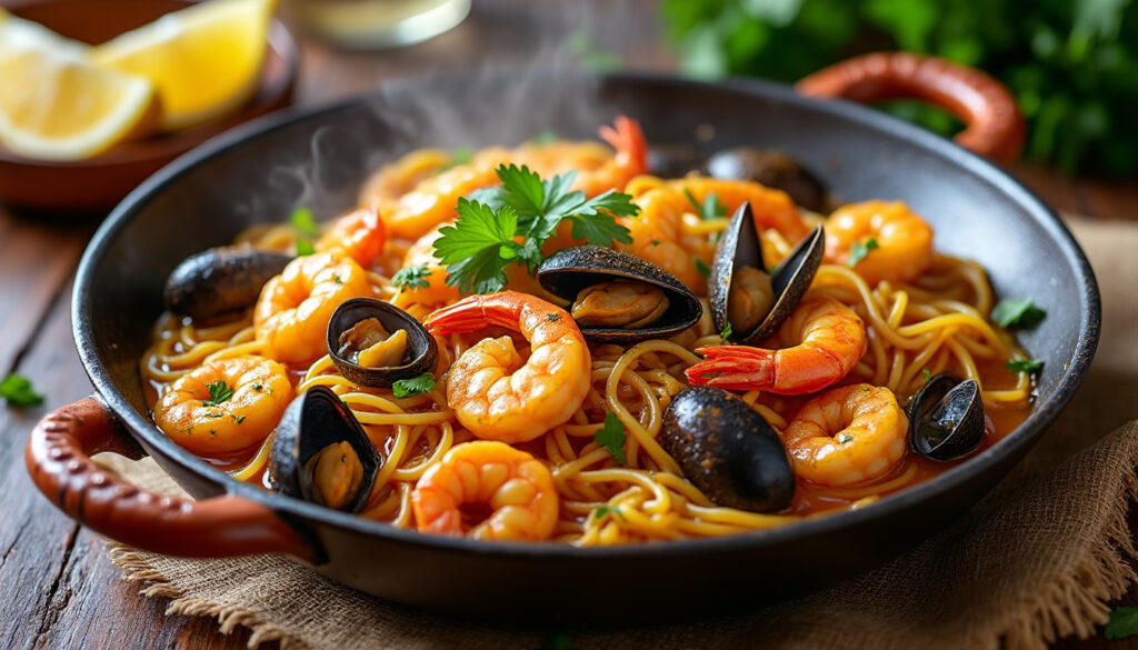 découvrez une recette facile et rapide de fideuà catalane aux fruits de mer, un plat savoureux et traditionnel pour régaler toute la famille.