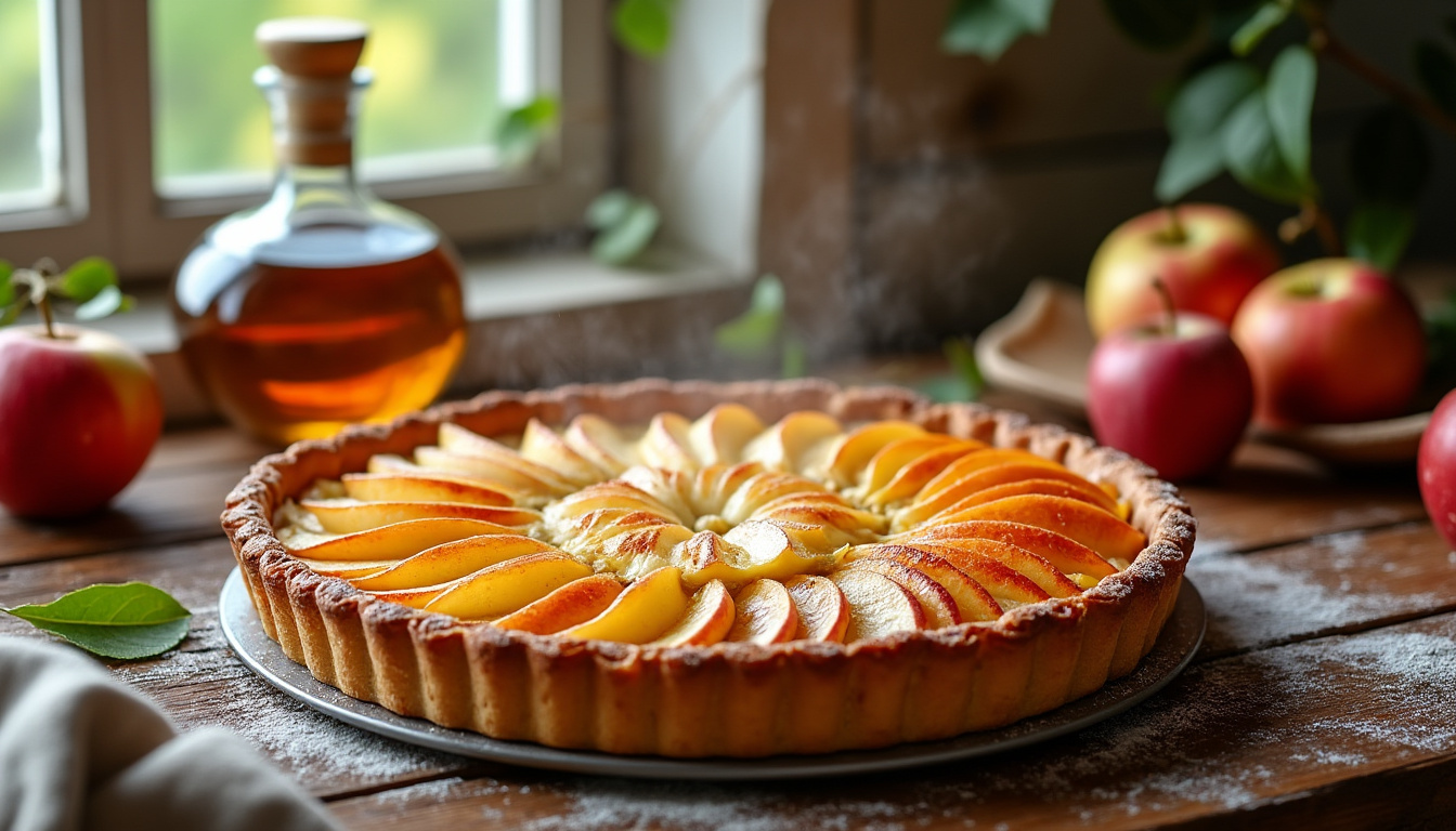 découvrez la recette traditionnelle de la tarte à la normande, un délicieux dessert aux pommes fraîches et au calvados, parfait pour ravir vos papilles.