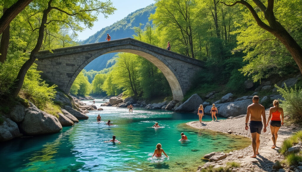 découvrez le pont de la cerise à gilette : un lieu idéal pour la baignade, la randonnée et profiter pleinement de la nature environnante.