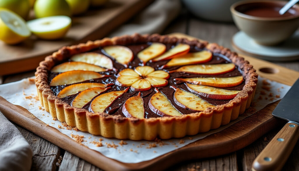 découvrez la recette facile et gourmande de la tarte poire chocolat de cyril lignac, alliant douceur des poires et richesse du chocolat pour un dessert irrésistible.