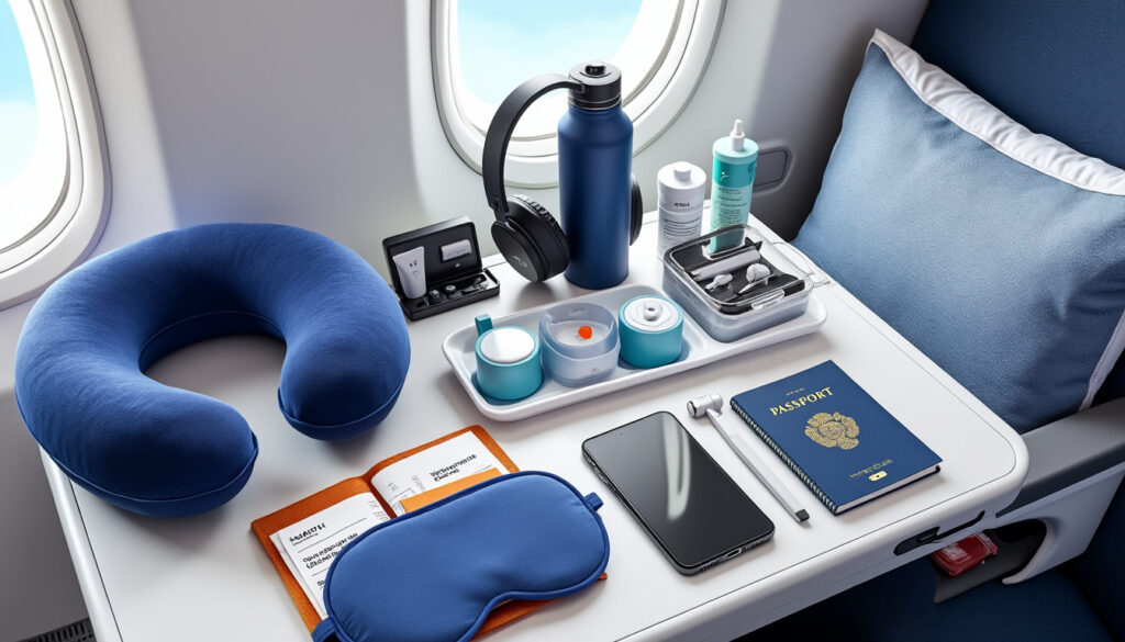 découvrez notre kit pour voyager en avion avec des accessoires indispensables et pratiques pour un voyage confortable et sans souci.