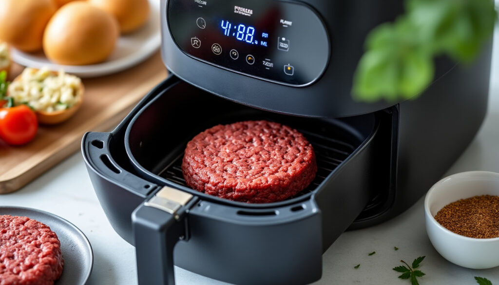 découvrez comment cuire rapidement et parfaitement un steak haché surgelé au air fryer pour un repas savoureux et pratique.