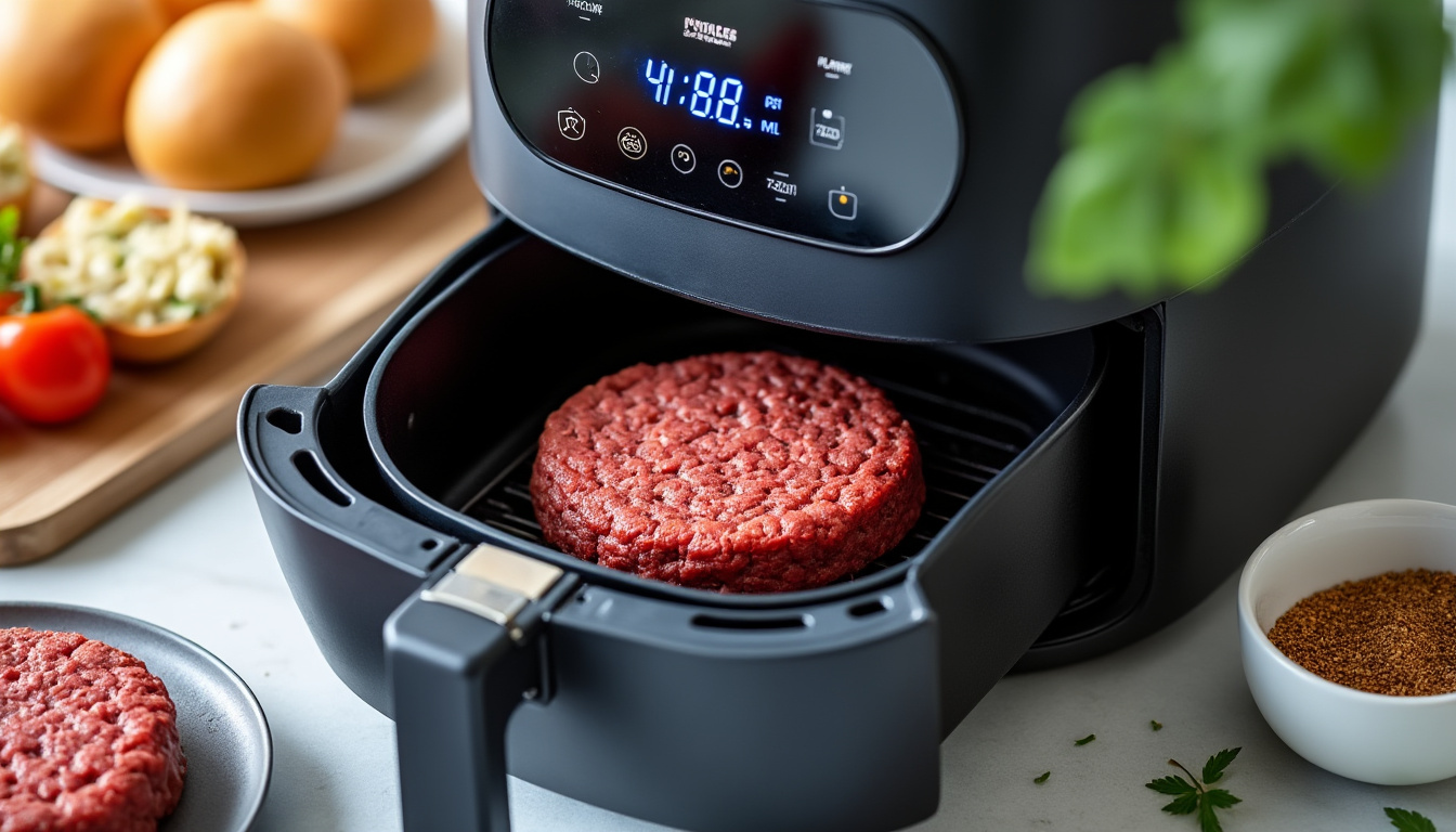 découvrez comment cuire rapidement et parfaitement un steak haché surgelé au air fryer pour un repas savoureux et pratique.