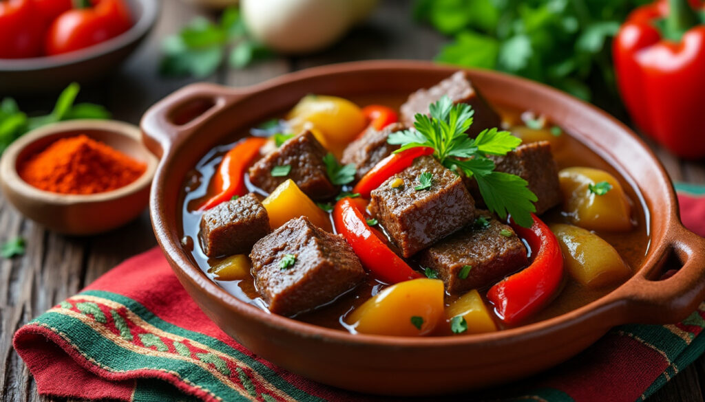 découvrez la recette traditionnelle de l'axoa de veau basque, un plat savoureux relevé au piment d’espelette, parfait pour éveiller vos papilles avec des saveurs authentiques.