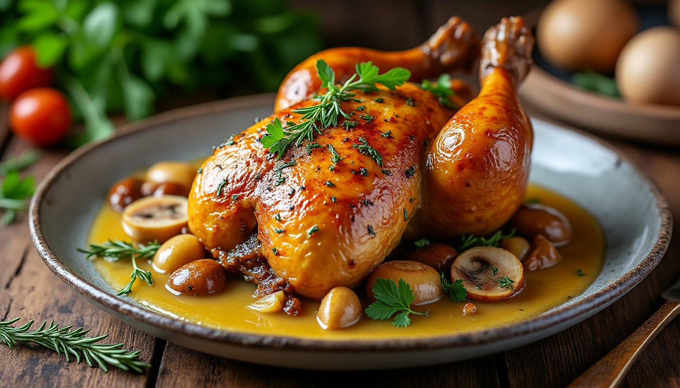 découvrez notre recette authentique et facile de poulet au vin jaune, un plat savoureux qui ravira vos papilles avec ses saveurs traditionnelles.