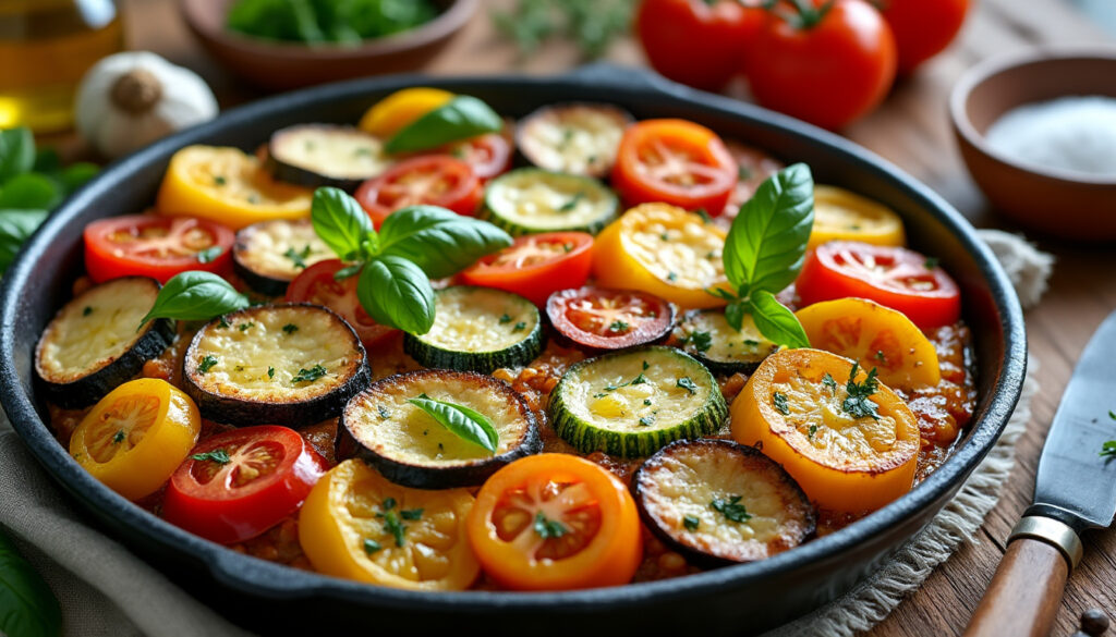 découvrez notre recette facile et gourmande de tian de légumes à l'italienne, un plat savoureux et coloré parfait pour toute occasion.